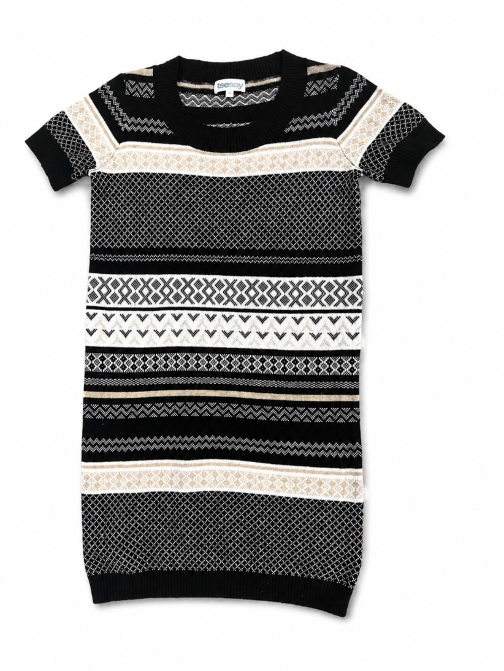 TSE TSESAY Wool Cashmere Fair Isle Sweater Dress XS
